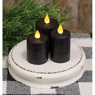 White Distressed Double Candle Plate, 8.5